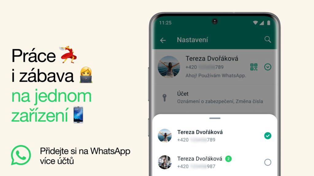 WhatsApp aplikace více účtů najednou banner
