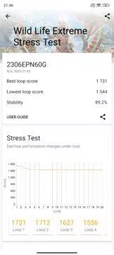 Xiaomi 13T Wild Life extreme stress test