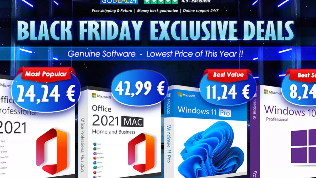 Zbývá poslední týden! Godeal24 Black Friday Deal vám ukáže, jak získat Windows 11 za 7,5 € a doživotní Office 2021 na 14,85 €.