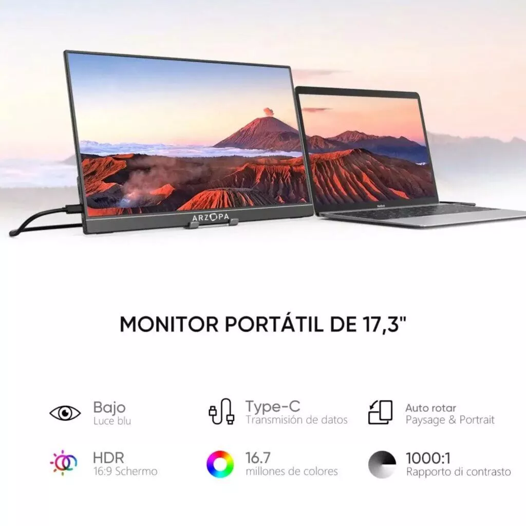 Přenosný 17,3 monitor ARZOPA A1 MAX AliExpress Black Friday