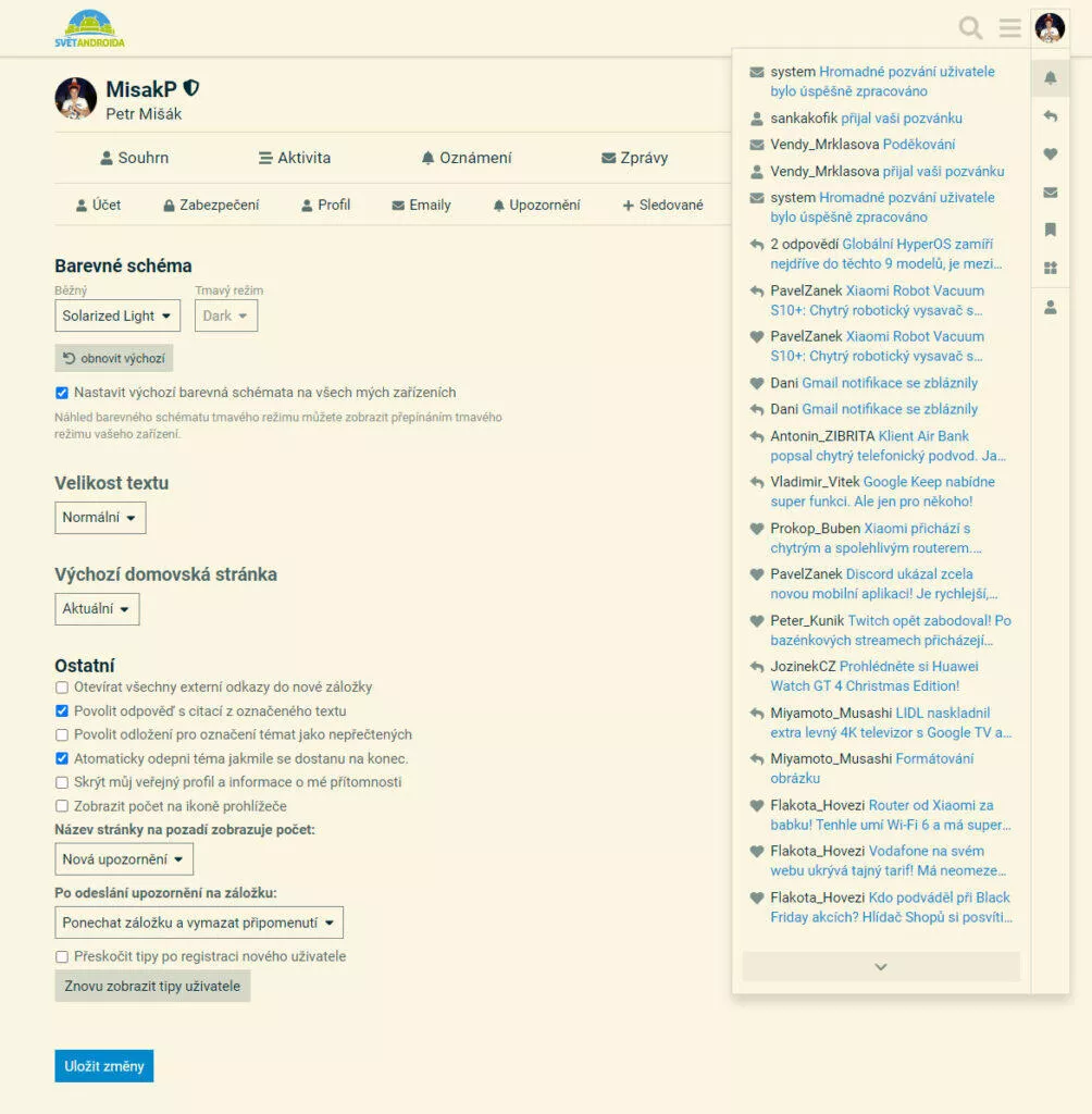 discourse android notifikace