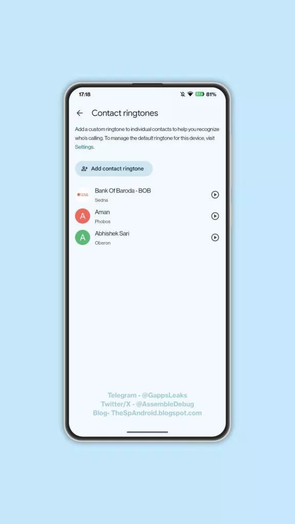 google kontakty vlastní vyzváněcí tón