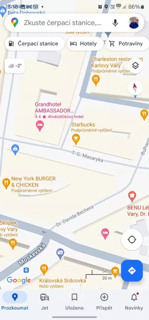 3d zobrazení navigace mapy google