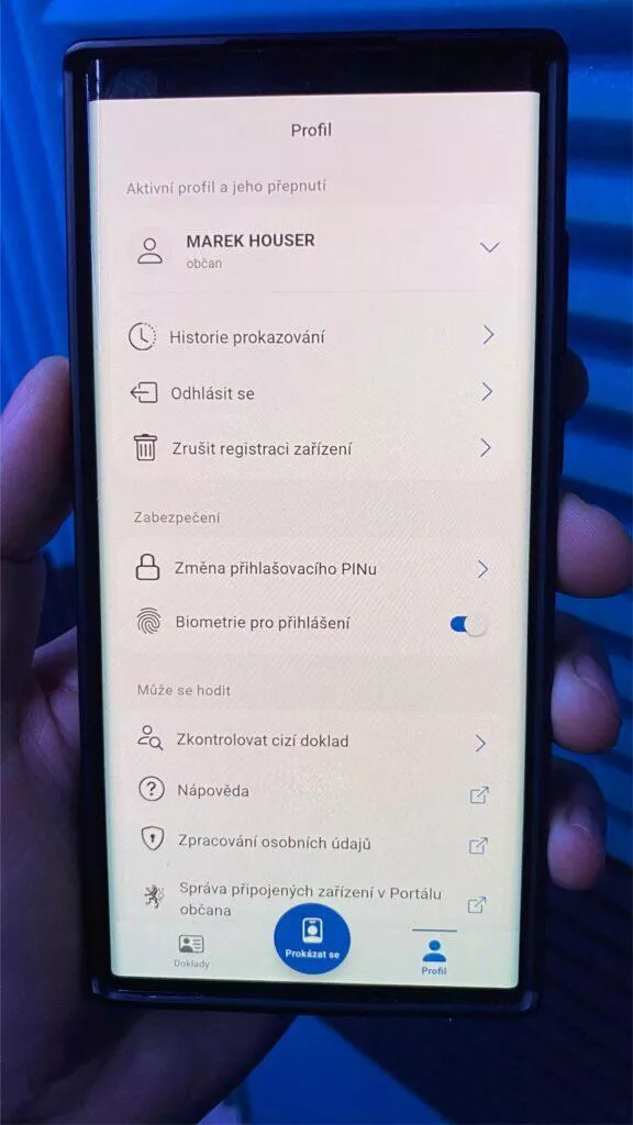 aplikace eDoklady registrace návod přihlášení občanský průkaz občanka 12 občanský průkaz detail