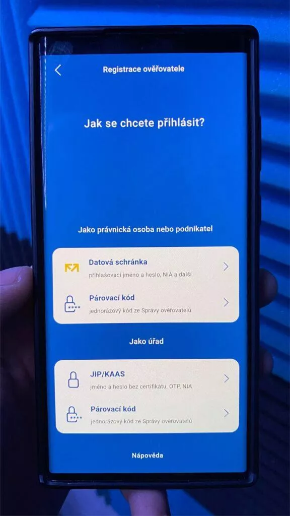 aplikace eDoklady registrace návod přihlášení občanský průkaz občanka 13 registrace ověřovatele