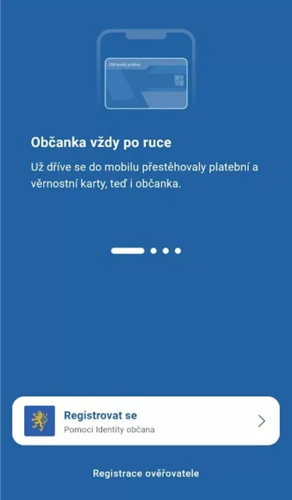 aplikace eDoklady úvodní karta 1 občanka vždy po ruce