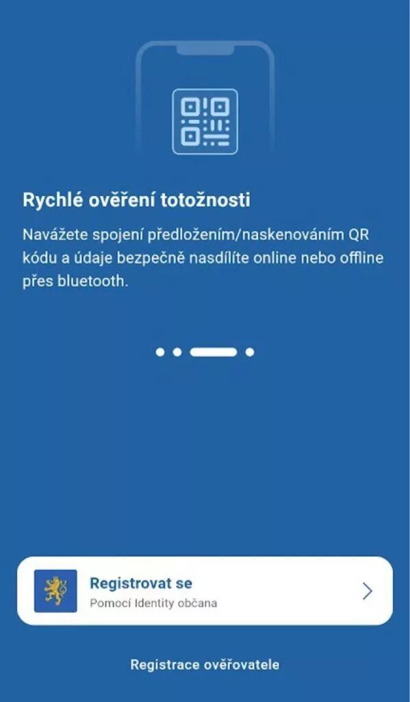 aplikace eDoklady úvodní karta 3 rychlé ověření totožnosti