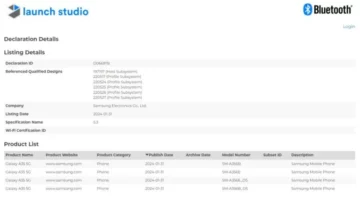 bluetooth sig galaxy a34