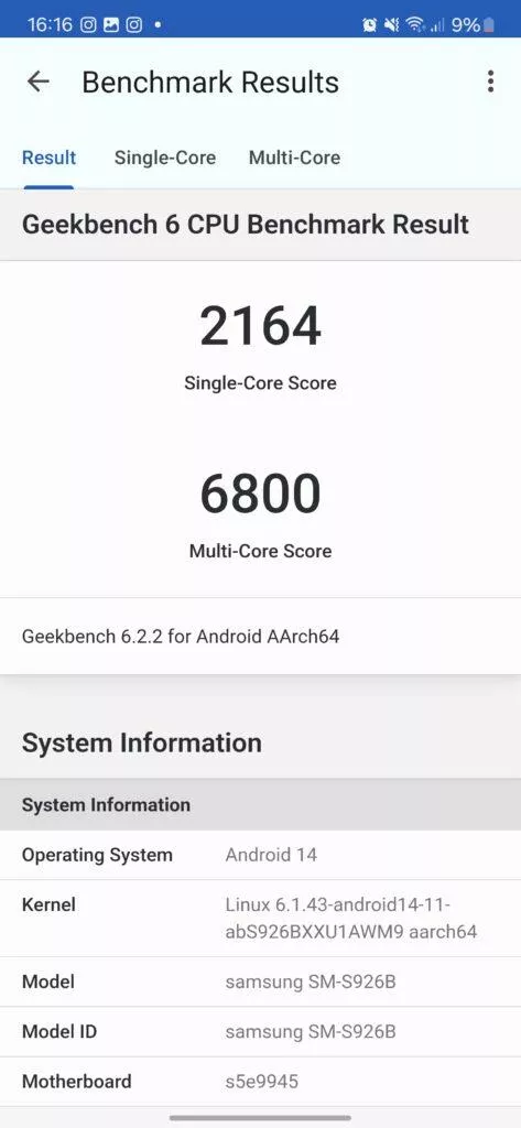 galaxy s24 plus geekbench 6