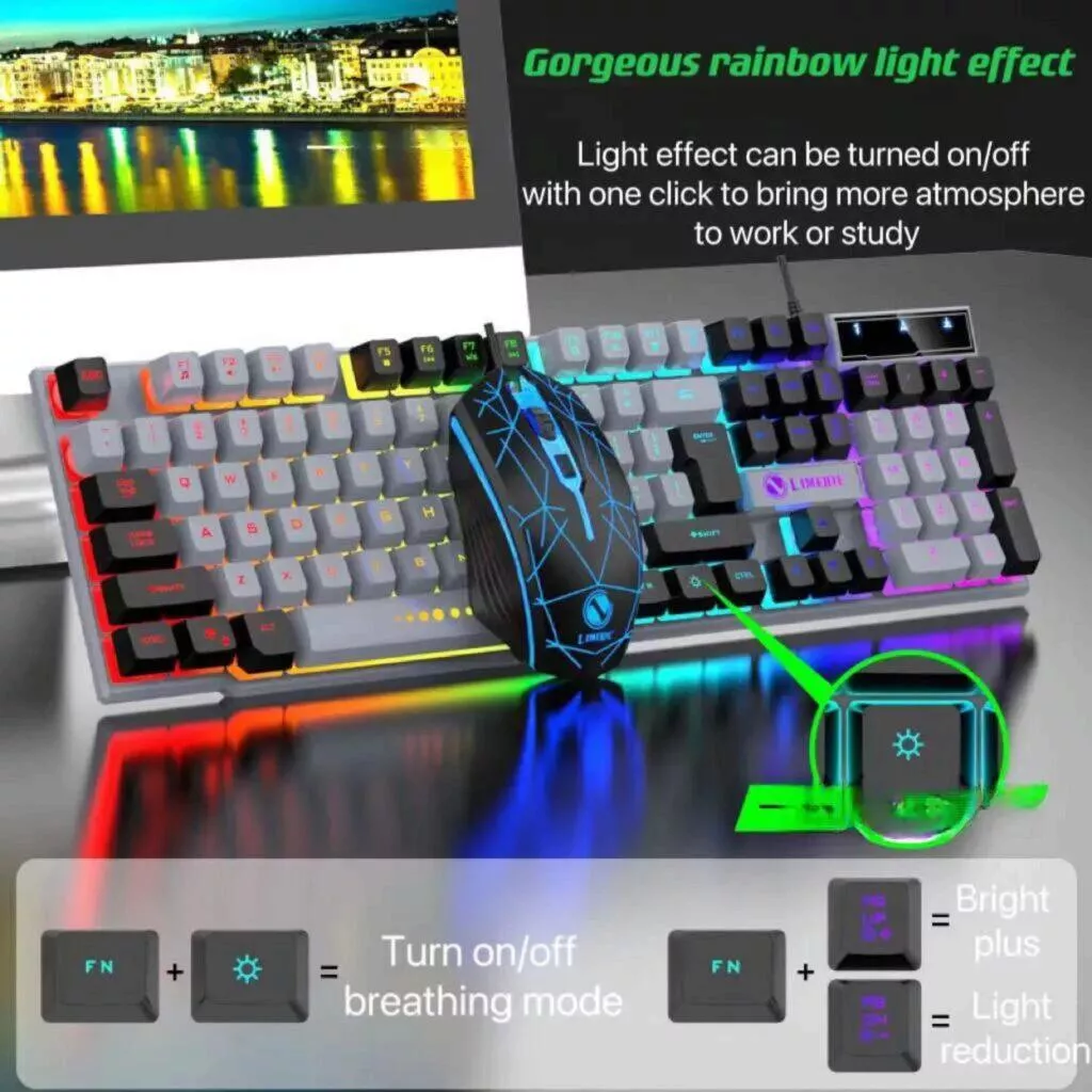 Herní sada drátové klávesnice a myši Limeide RGB AliExpress