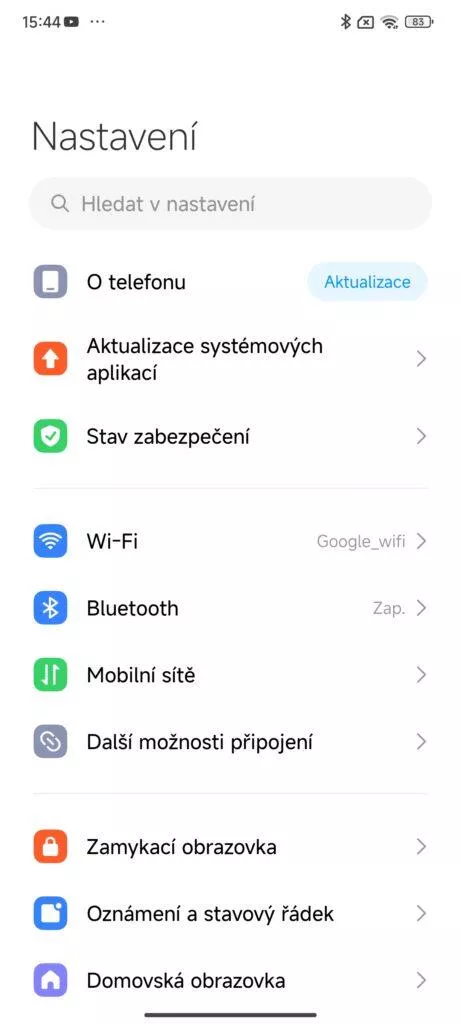 hyperos nastavení