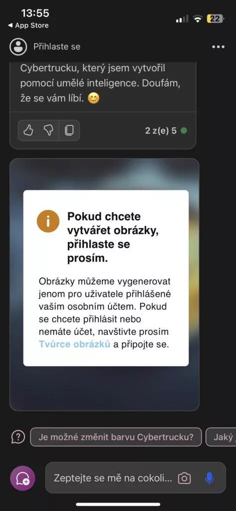 iOS Copilot Microsoft přihlášení
