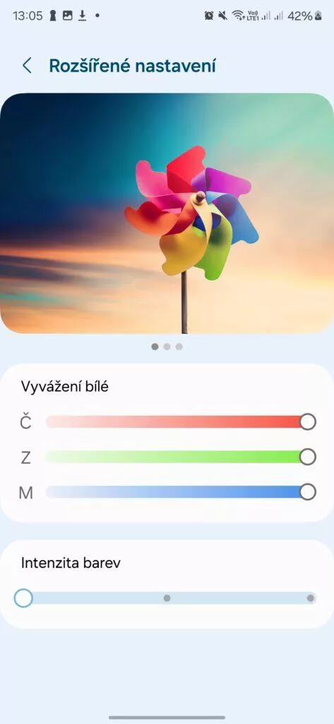 galaxy s24 aktualizace intenzita barev