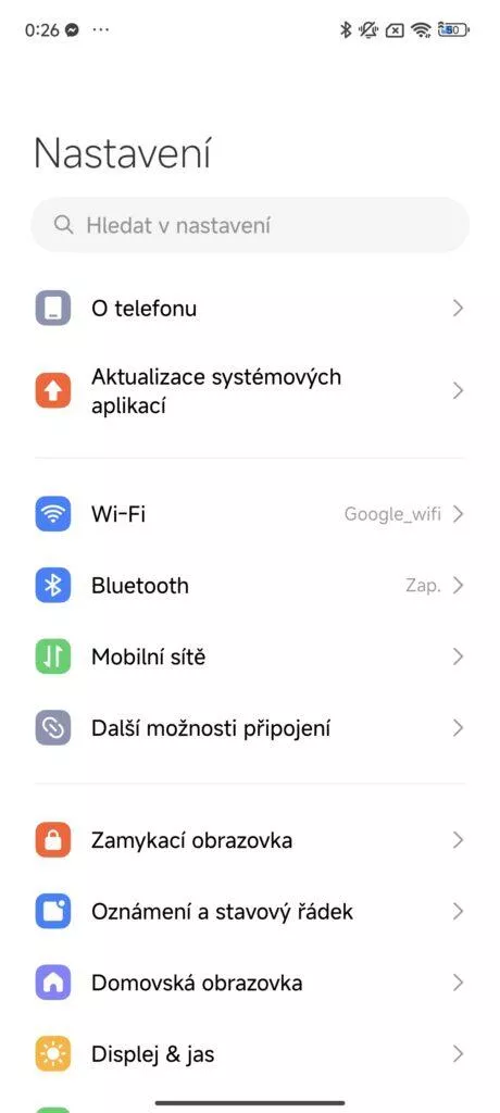 hyperos nastavení