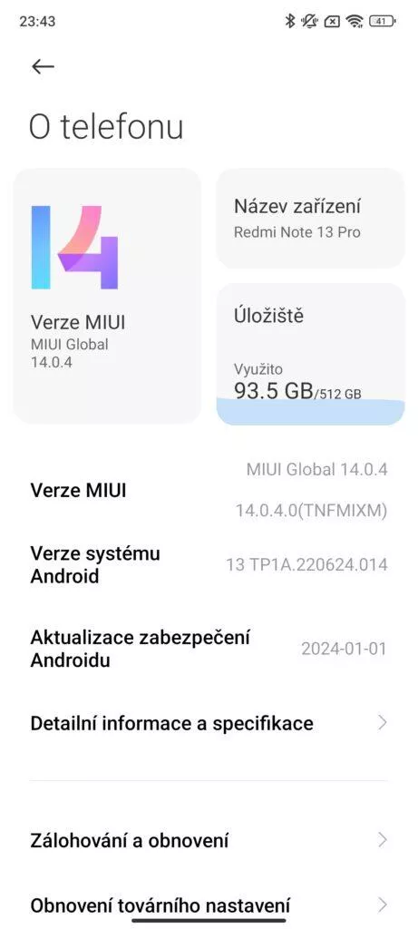 redmi 13 aktualizace 16