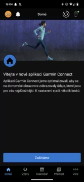 Garmin Connect nová domovská stránka