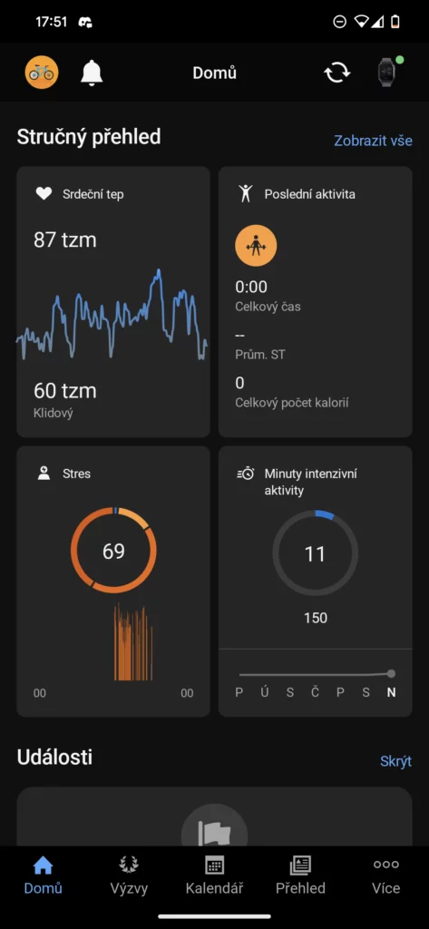 Garmin Connect nová domovská stránka