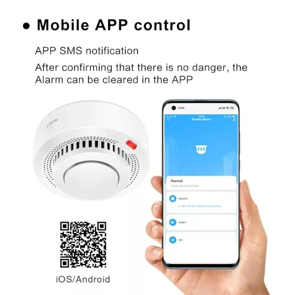 ZigBee detektor kouře AliExpress senzor detektor kuchyň smarthome chytrá domácnost