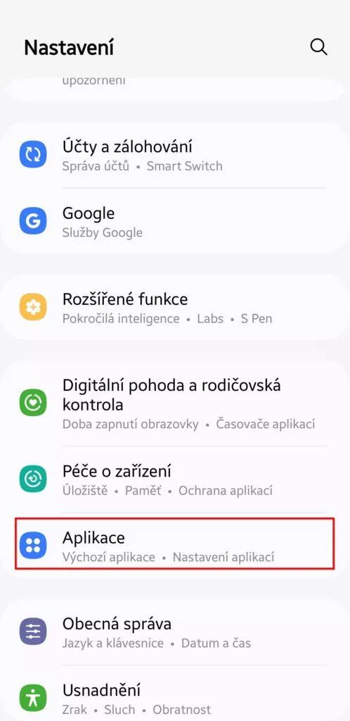 nastavení