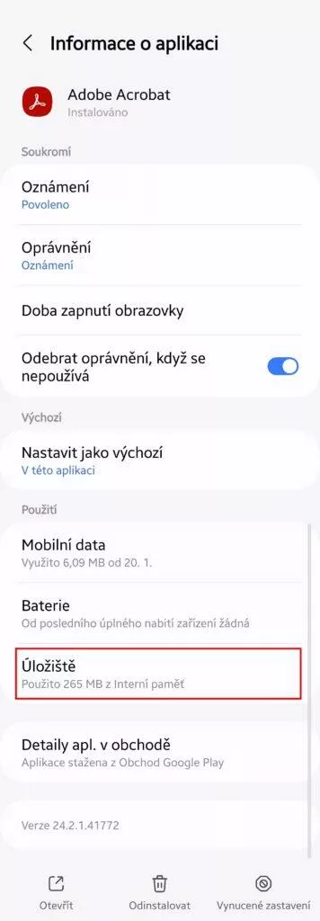 3 informace o aplikaci
