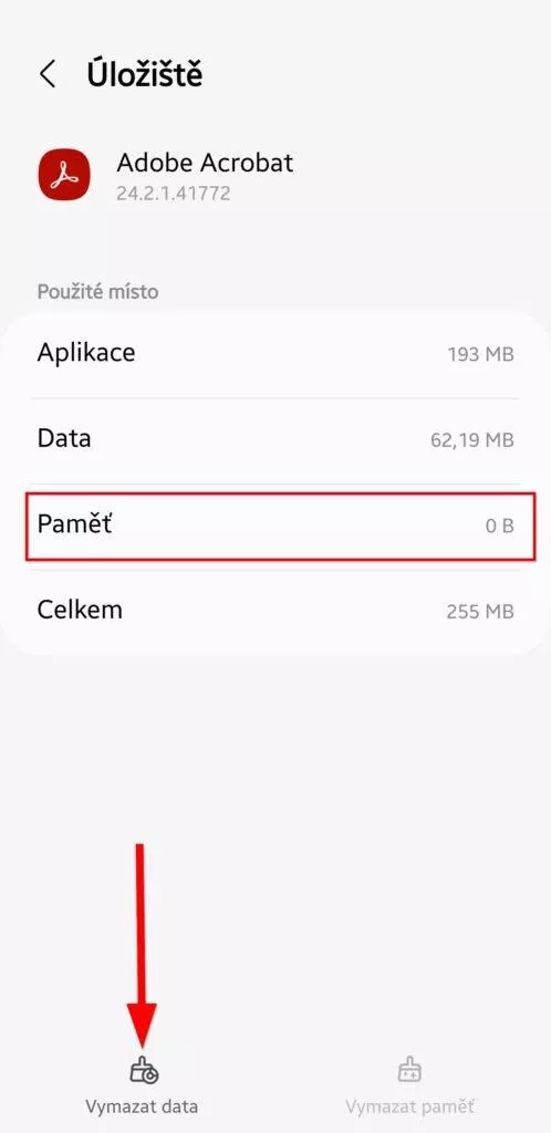 vymazání cache