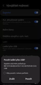 Kouzlíme s adb - umíte udělat screenshot Always On Display? 2 adb autorizace