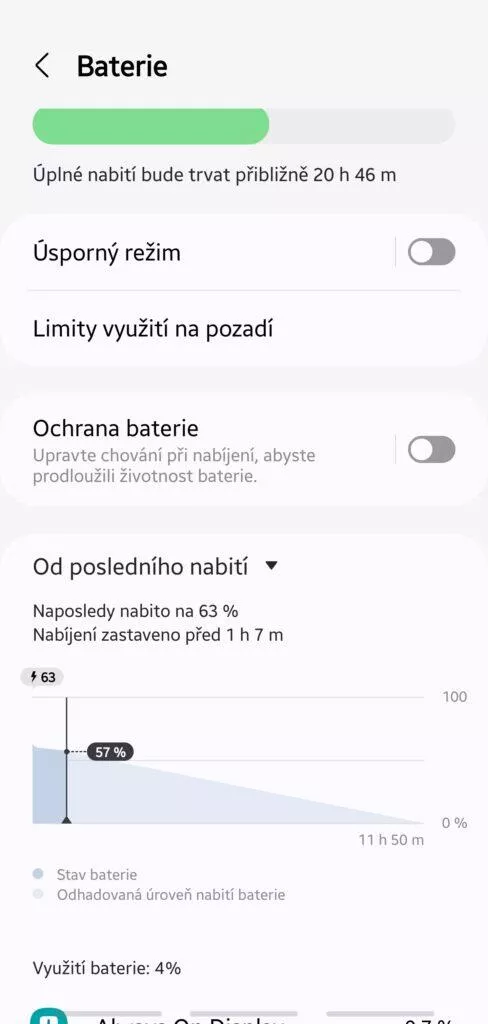Baterie Od posledního nabití