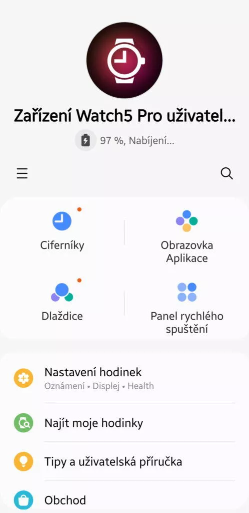 Aktualizace hodinek