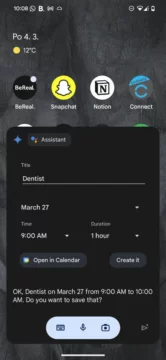 Google Gemini Kalendář Android