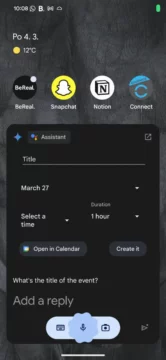 Google Gemini Kalendář Android