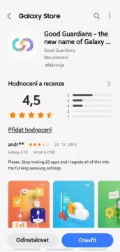 Samsung vrací užitečnou funkci ke sledování baterie 3 Good Guardians v Galaxy Store