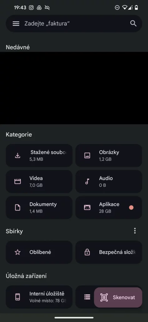 Google Files skenovat