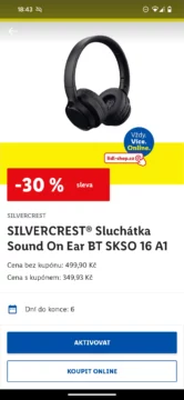 LIDl sluchátka kupón