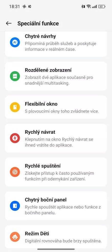 realmeui 5 funkce