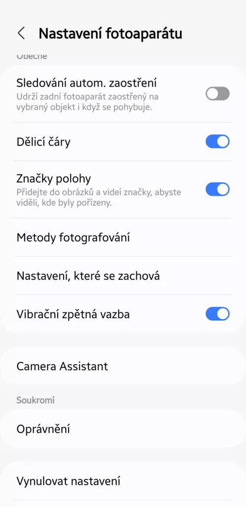 Fotoaparát Samsung, Camera Assistant