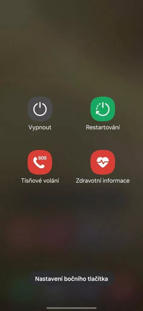 samsung galaxy s24 vypinaci menu