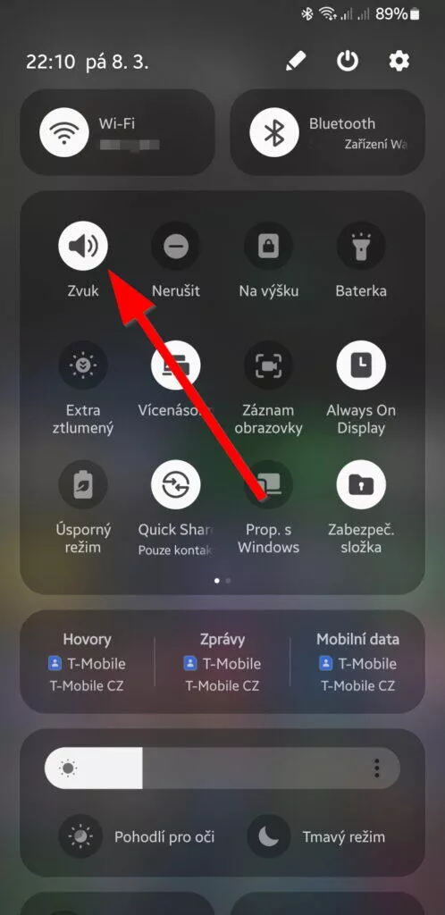 zapnutí zvuku