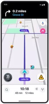 Waze varuje přes ostrou zatáčkou