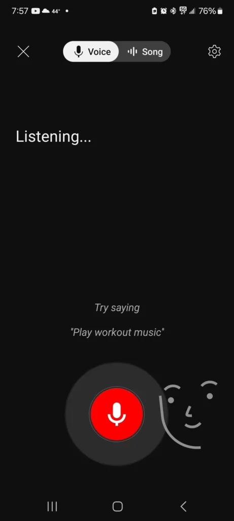 YouTube Music vyhledávání hudby