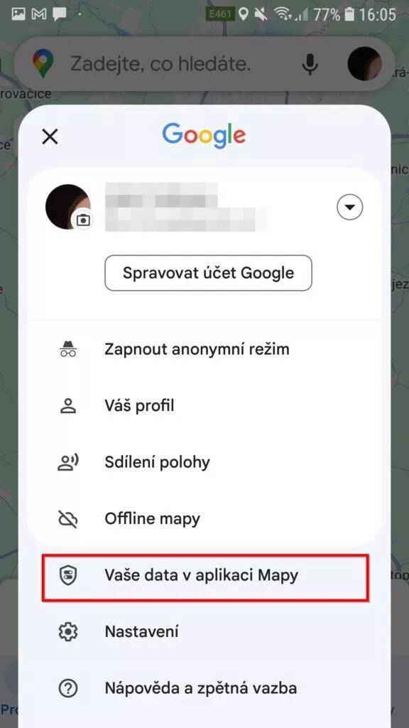 mapy google vaše data