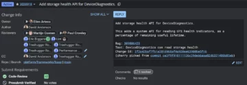 AOSP patch implementující API životnosti úložiště