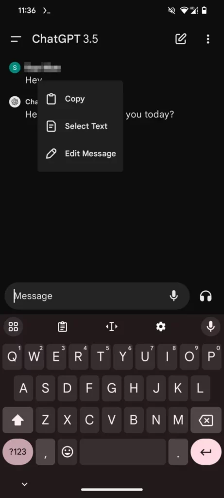 ChatGPT Android editace promptů