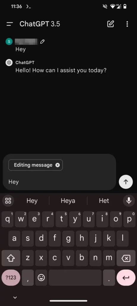 ChatGPT Android editace promptů