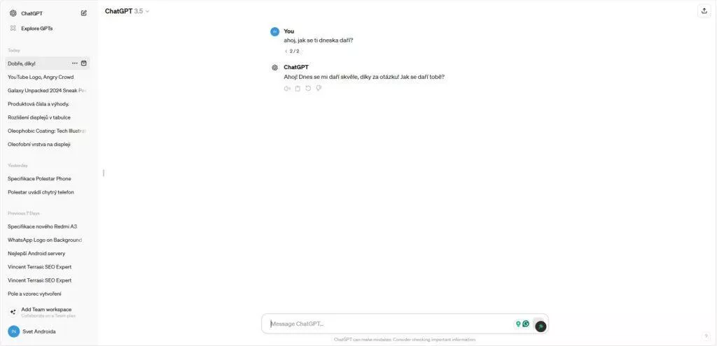 ChatGPT editace