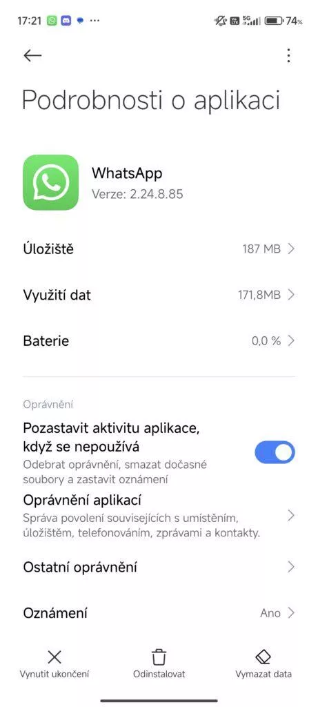 jak vypnout oznameni android