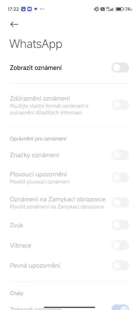 oznameni whatsapp android