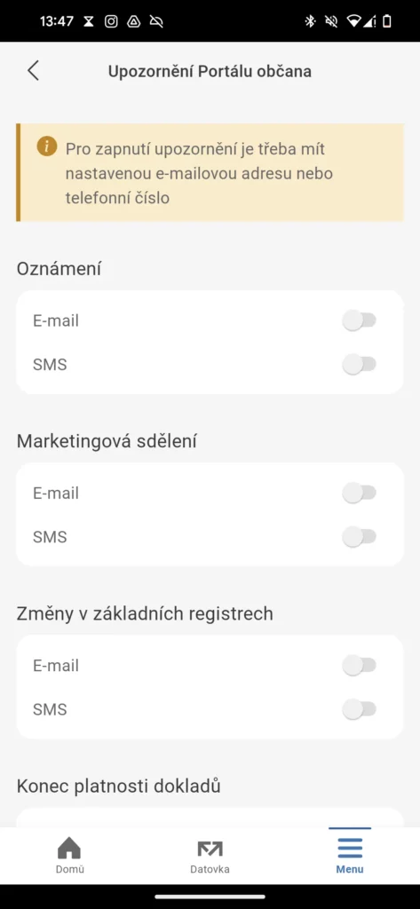 Aplikace Portál občana