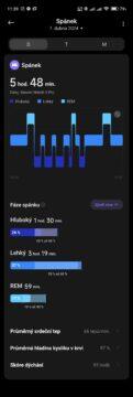 Měření spánku Xiaomi Watch2 Pro LTE - fáze spánku