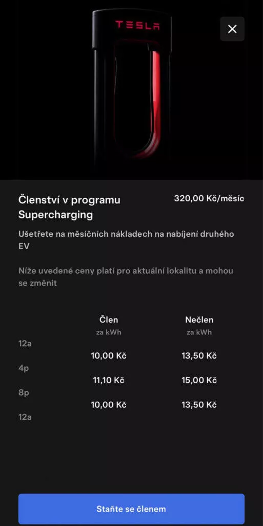 tesla nabíjení