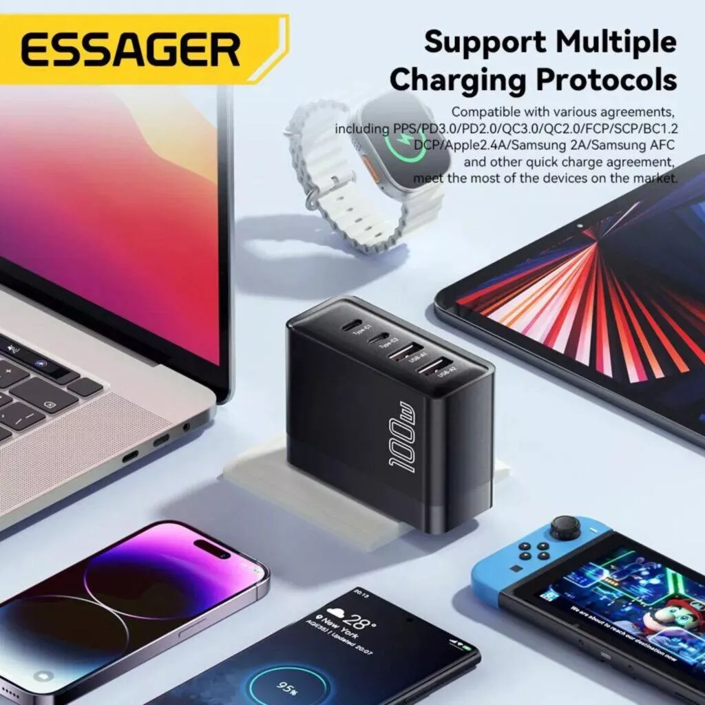 Essager 100W GaN nabíječka AliExpress nabíječky